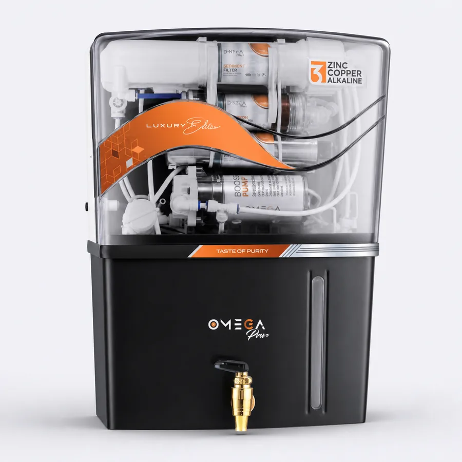 Omega Plus transparent copper alkaline RO water purifier